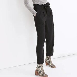 MADEWELL Drapey PAPERBAG pants Sz 10 BELT to tie 100% polyester (crepe) STUNNING